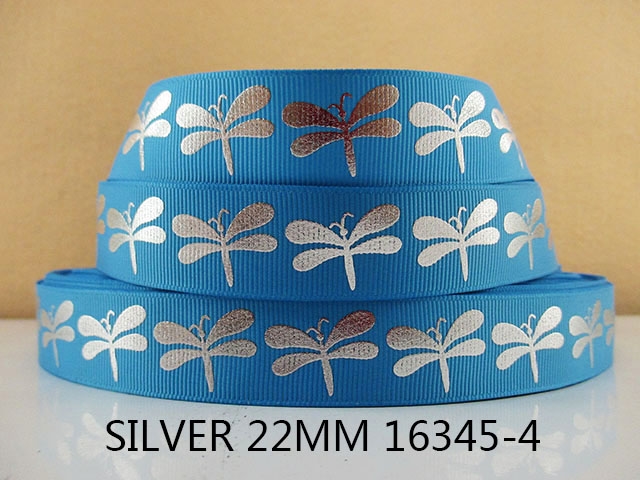 7/8" SILVER&INK GROSGRAIN 16345-5AH8D35