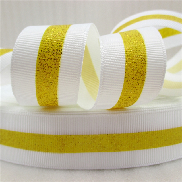 1" glitter&ink GROSGRAIN glitter stripe ribbon