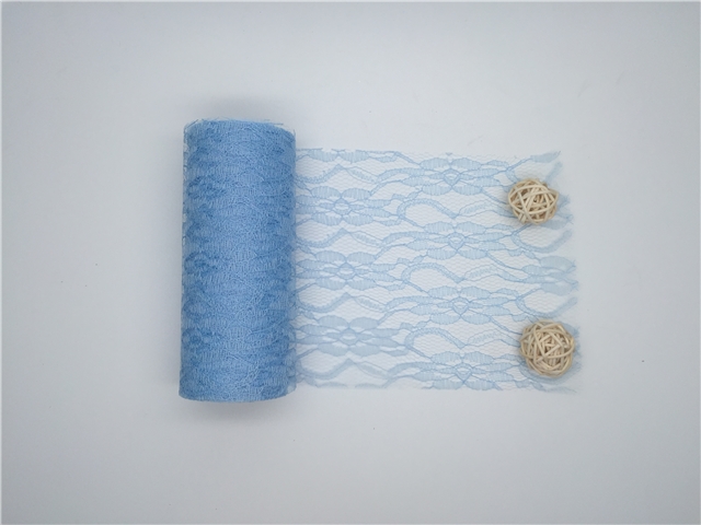 6" hard lace 6" lace mesh&tulle 10Yards/roll light blue
