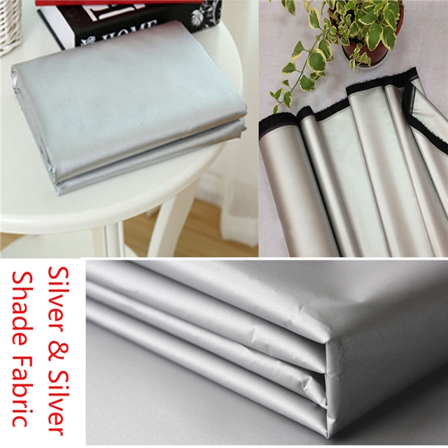 double side silver polyester silver solid doubled shade fabric silver and black side,50*150cm(19.7*59.1