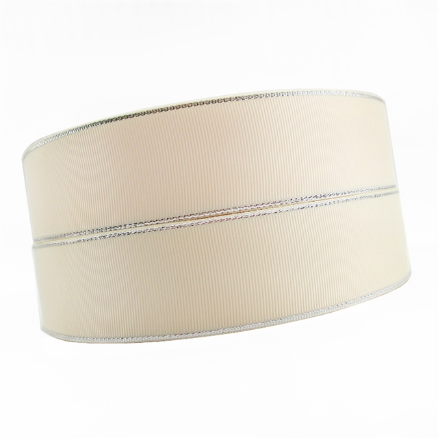1.5" 38mm silver GROSGRAIN silver ribbon 028 antique white,5yard