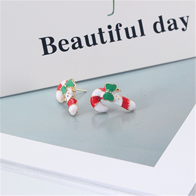 Christmas earrings Christmas cane