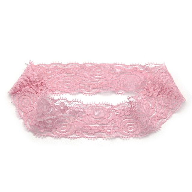 4CM WIDTH;38CM Perimeter lace Rose-type elastic lace headband pink 