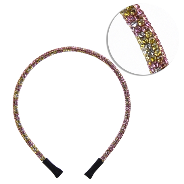 Full drill headband pink+yellow