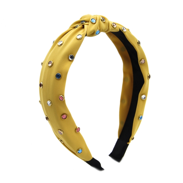 Cloth knotted headband yellow