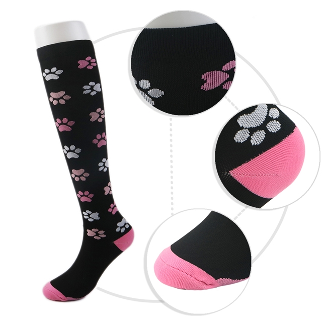 Sports compression socks L/XL Puppy paw print