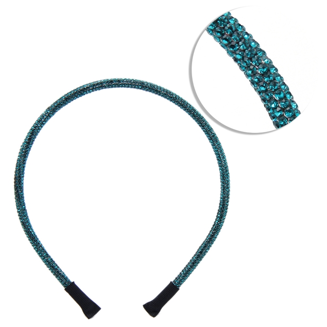 Full drill headband peacock blue