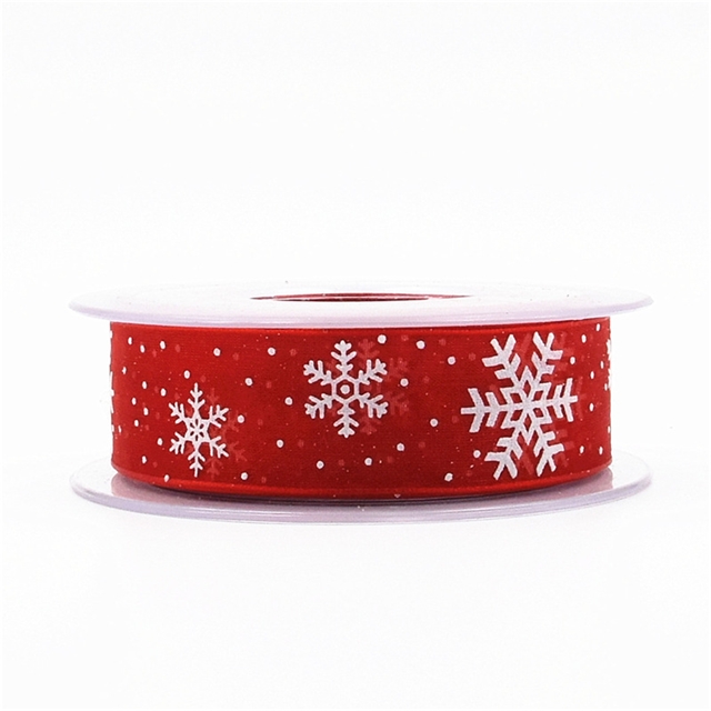 Polyester Christmas snowflake bubble print ribbon