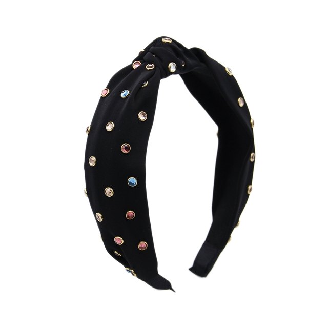 Cloth knotted headband black