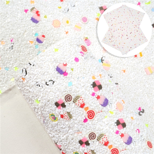 chunky glitter polymer clay synthetic leather chunky glitter polymer clay synthetic leather 20*33cm(7.9*13