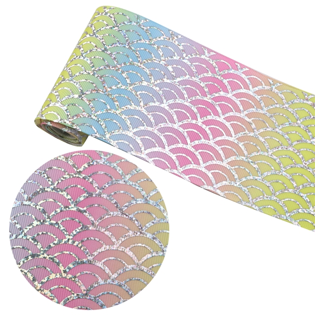 3" 75mm laser silver grosgrain laser silver ribbon Light color 50yard