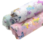 Multi Color Foiled Organza Chiffon Fabric