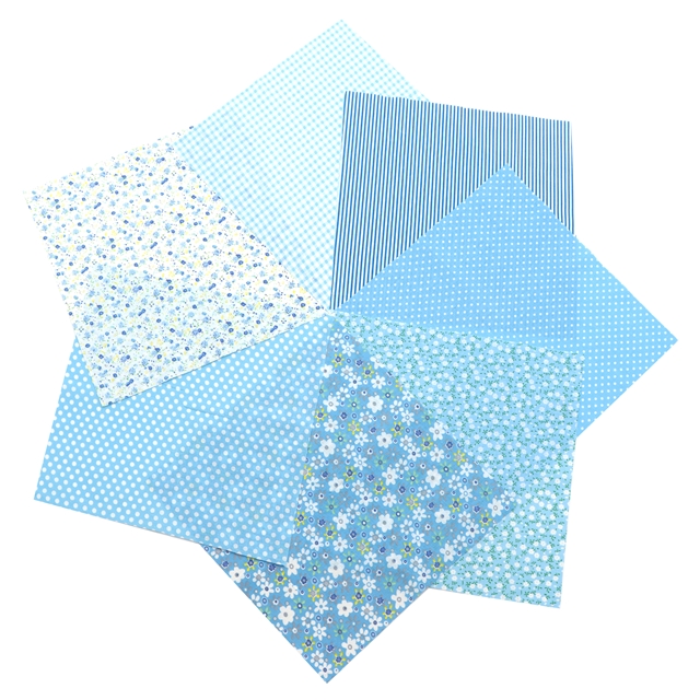 cotton Cotton rag set（7styles /set） blue 25*25cm(9.8*9.8