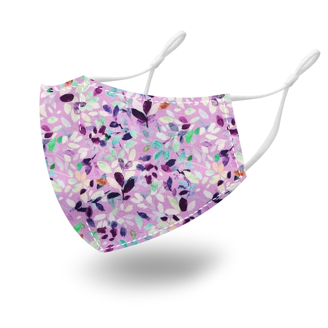 100％cotton 100% cotton flower pattern dustproof adjustable ear rope mask light purple