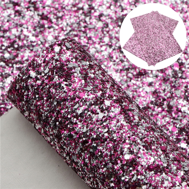 synthetic leather big small sequins mixed chunky glitter synthetic leather 20*33cm(7.9*13
