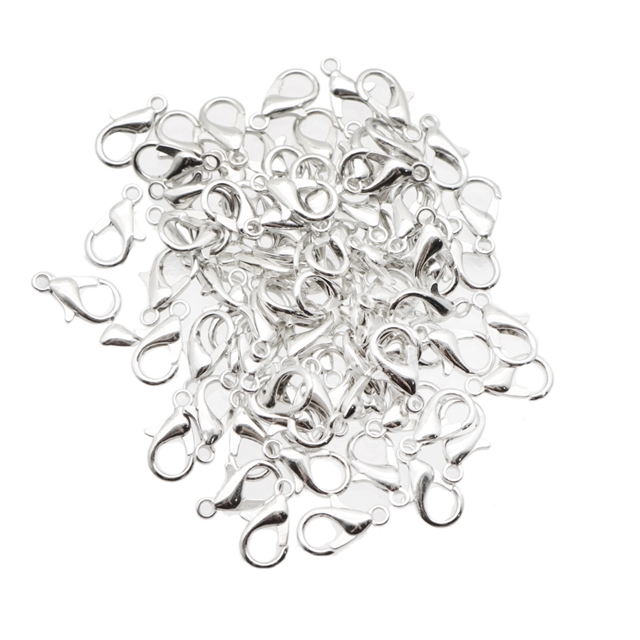 metal alloy lobster clasp white K,18mm(0.72