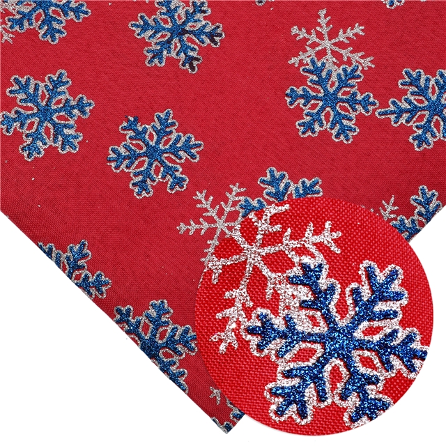 linen christmas glitter ink printed linen fabric 50*150cm(19.7*59.1