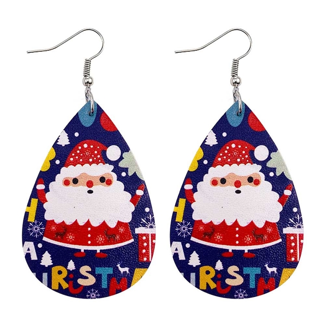 Christmas leather earrings（2pieces/pair） 5#