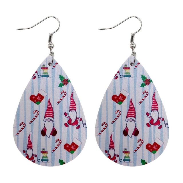 Christmas leather earrings（2pieces/pair） 4#