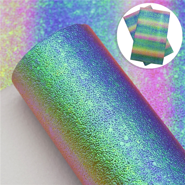 synthetic leather rainbow metal chunky glitter sequins synthetic leather 20*33cm(7.9*13