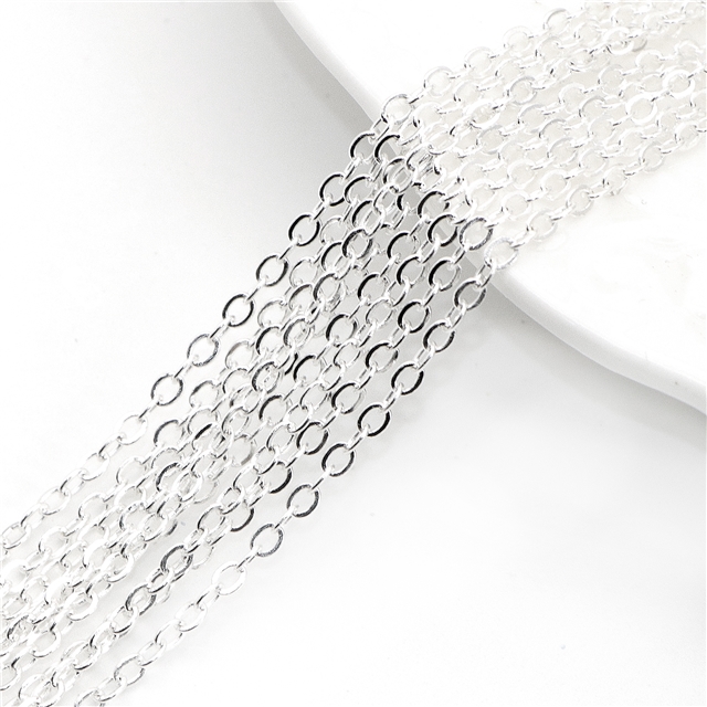iron flat cross chain (1 yard/strip) silver