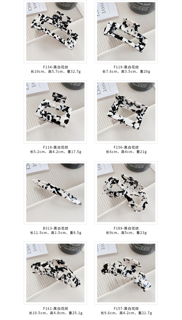 acetic acid cow color series black white acetic acid hair claw clip hairpin hair claw hair accessories