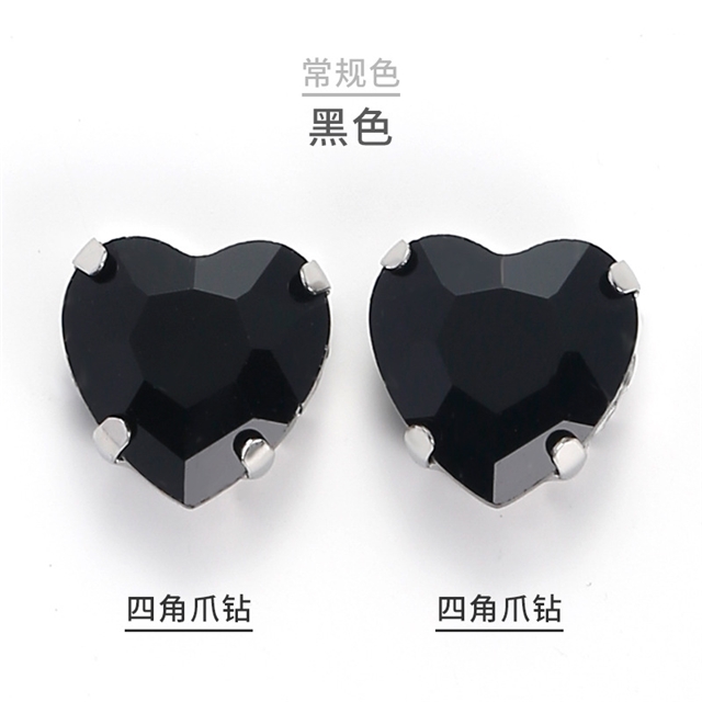 plating Glass heart paw drill black,10mm(0.4