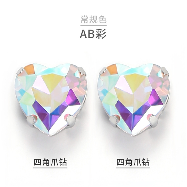 plating Glass heart paw drill ab color,10mm(0.4