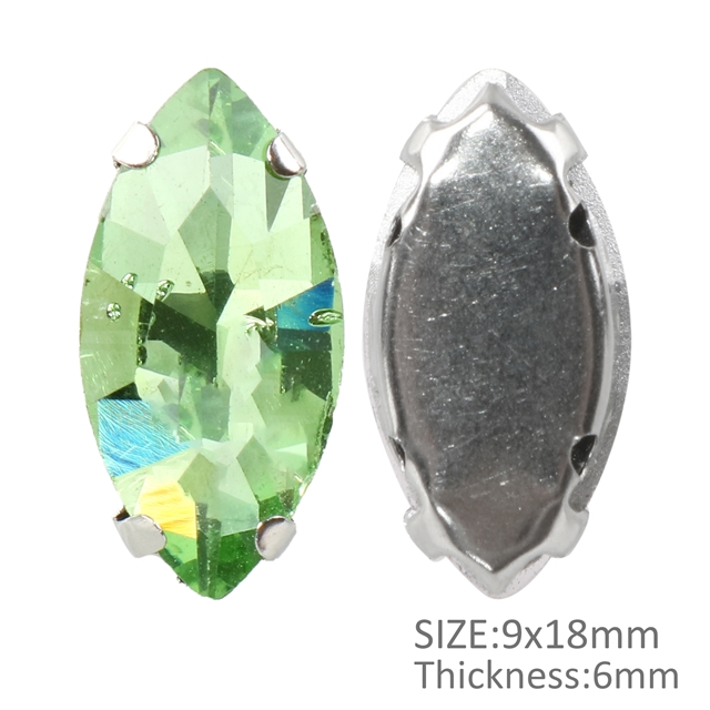 Horse eye claw drill Light green 9*18mm(3/8*0.7