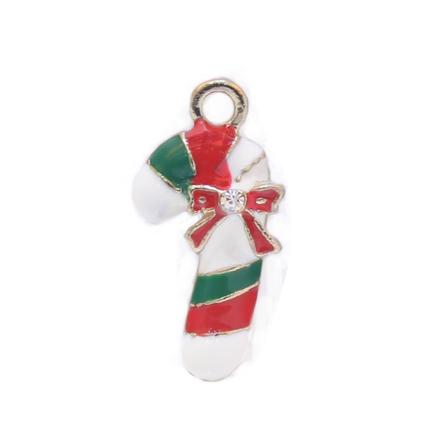 alloy christmas series alloypendant  red green crutch