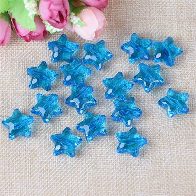acrylic five pointed star acrylic beads（with holes） dark lake blue,2.8cm(1.12