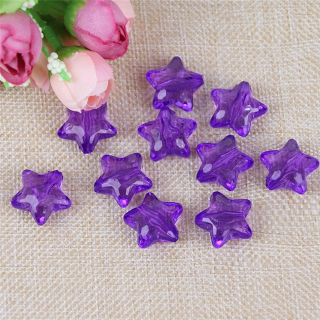 acrylic five pointed star acrylic beads（with holes） blue purple,2.8cm(1.12