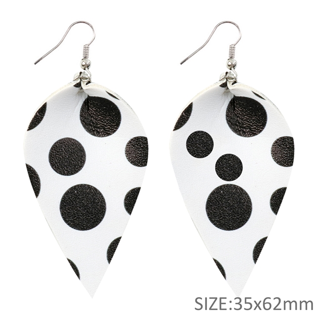 Leopard earrings Cow leaves