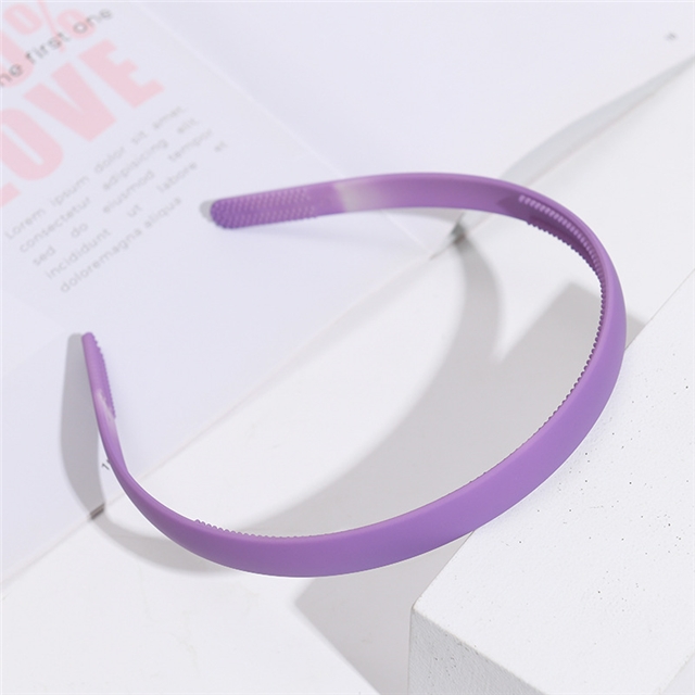 plastic plain wide-brimmed matte headband rose red