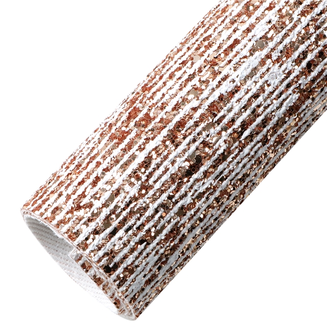 synthetic leather ink printed stripe chunky glitter big small sequins mixed synthetic leather 20*33cm(7.9*13