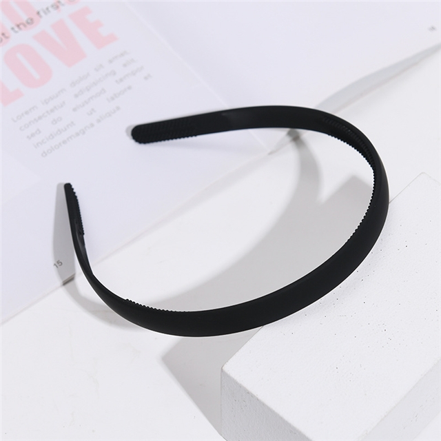plastic plain wide-brimmed matte headband rose red