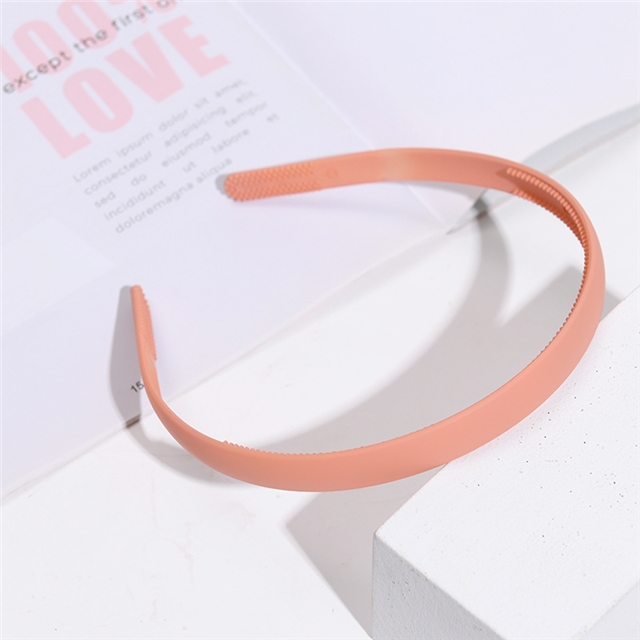plastic plain wide-brimmed matte headband rose red