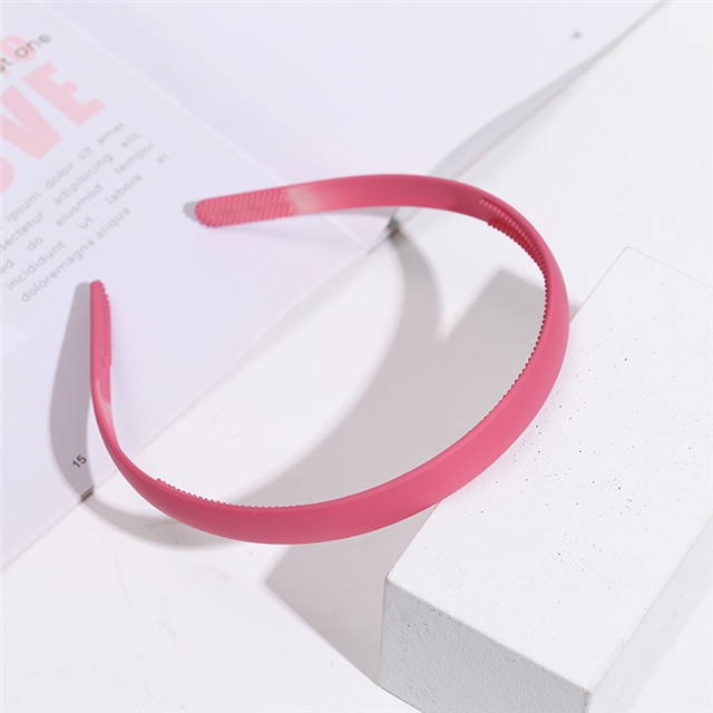 plastic plain wide-brimmed matte headband rose red