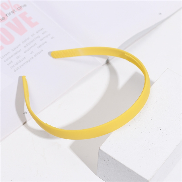 plastic plain wide-brimmed matte headband light yellow