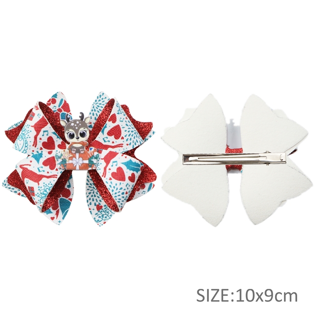 synthetic leather DIY christmas day double sided leather bowknot clip material package bowknot cilp