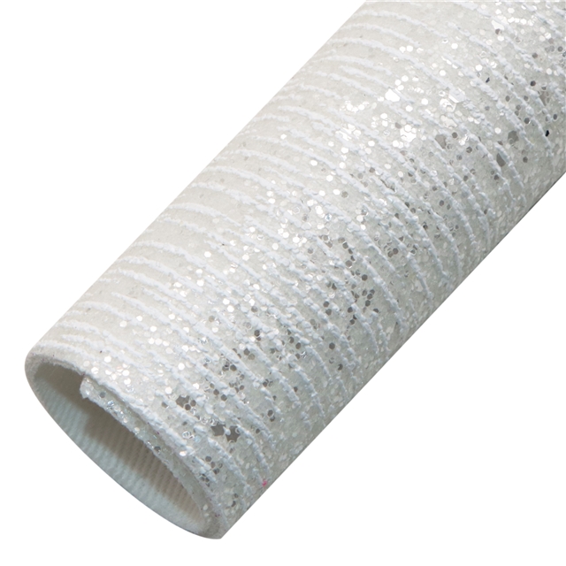 synthetic leather ink printed stripe chunky glitter big small sequins mixed synthetic leather 20*33cm(7.9*13