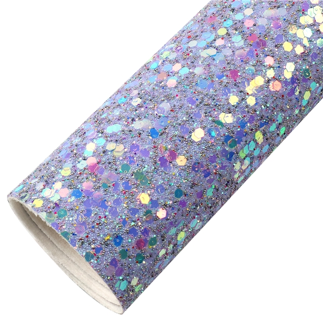 synthetic leather chunky glitter big small sequins mixed beads faux leather 20*33cm(7.9*13