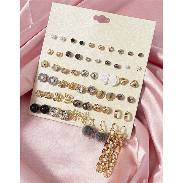 alloy alloy stud earrings and earrings set (30 pairs/set)