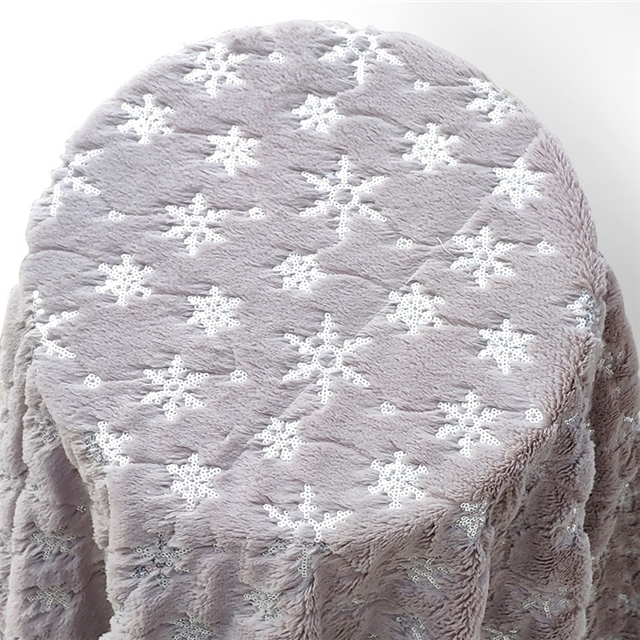 velvet snowflake pattern embroidered sequin velvet fabric