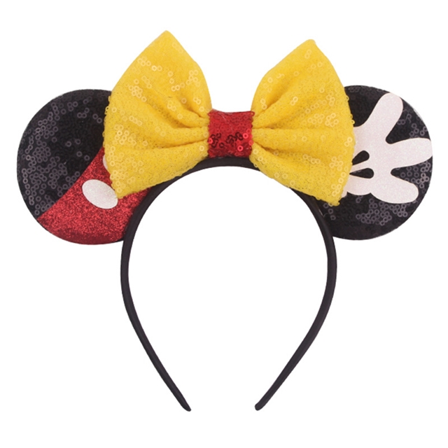 plastic+fabric mickey bowknot headband 4#