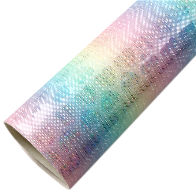 synthetic leather multicolour holographic dots faux leather 20*33cm(7.9*13