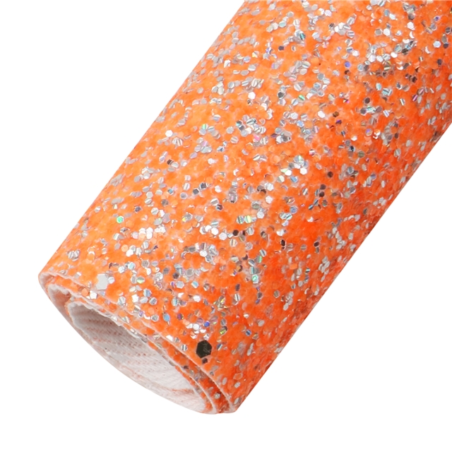 synthetic leather chunky glitter big small sequins mixed faux leather 20*33cm(7.9*13