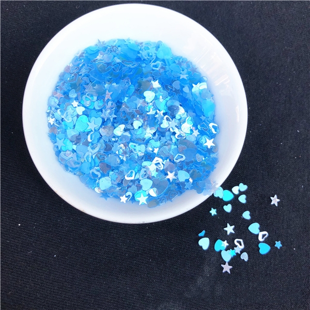 PET high grade nail mix color sequin(20g/pack) light blue mix