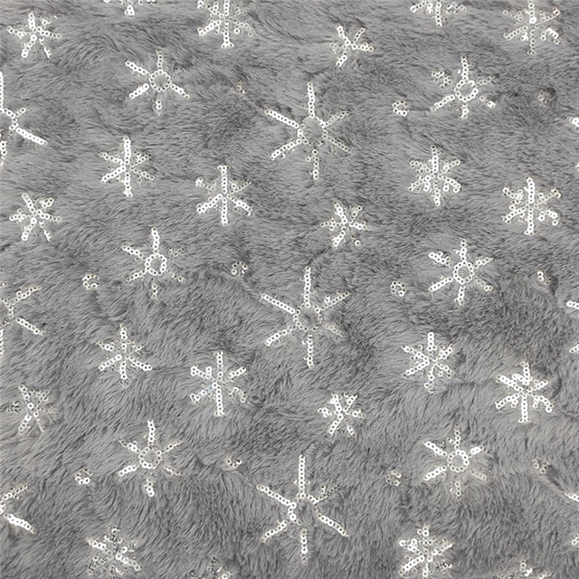 velvet snowflake pattern embroidered sequin velvet fabric