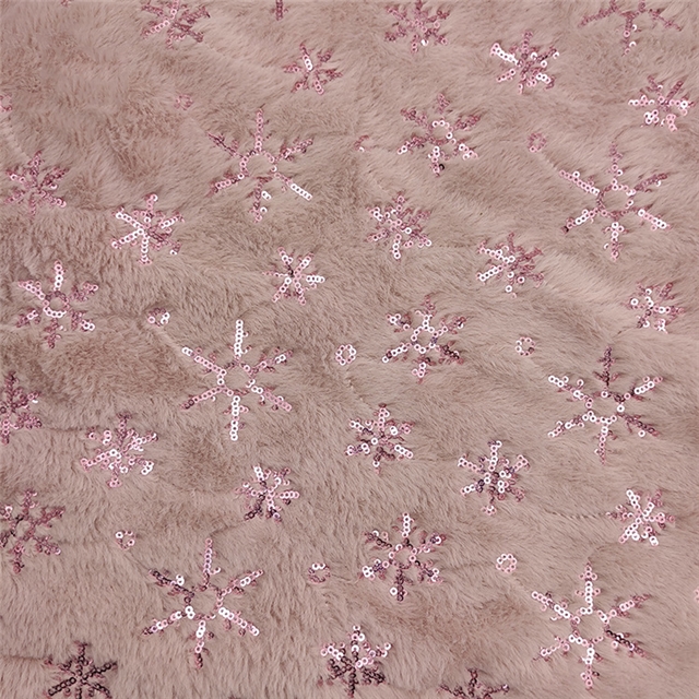 velvet snowflake pattern embroidered sequin velvet fabric